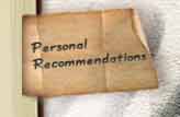 Personal Recommendations