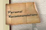Personal Recommendations