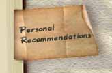 Personal Recommendations